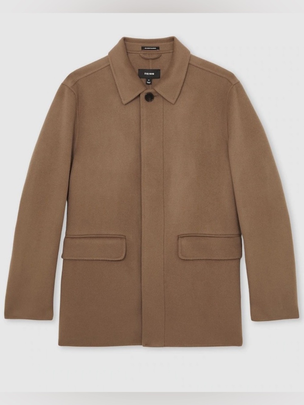NWT Reiss Tamworth Wool Blend Double Face Button Jacket in Beige XL